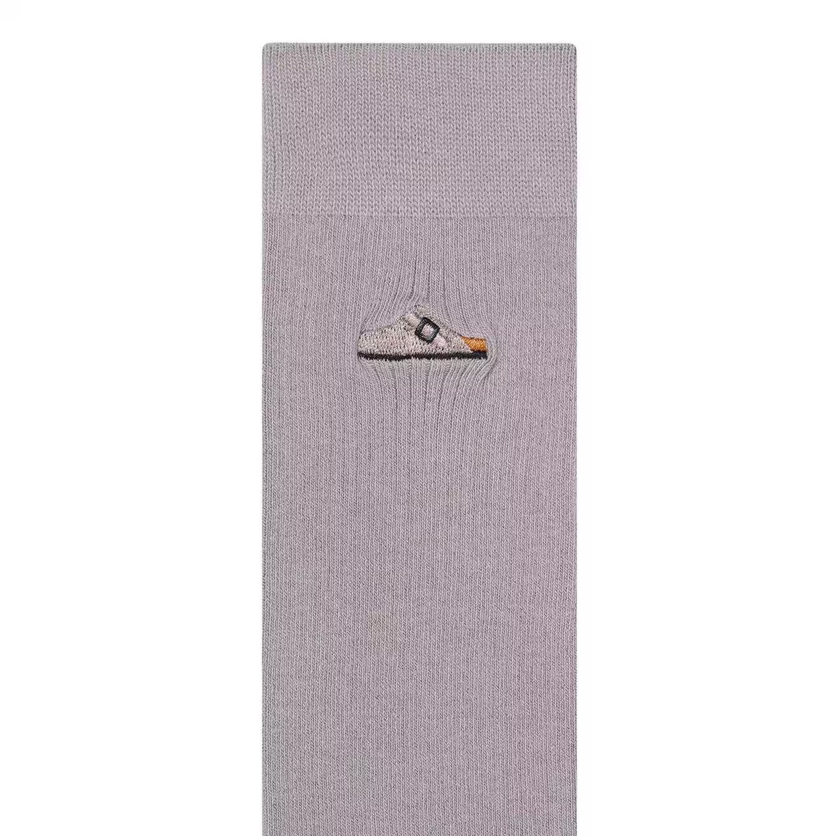 Cotton Ribbed Sock (Stone Coin)-2