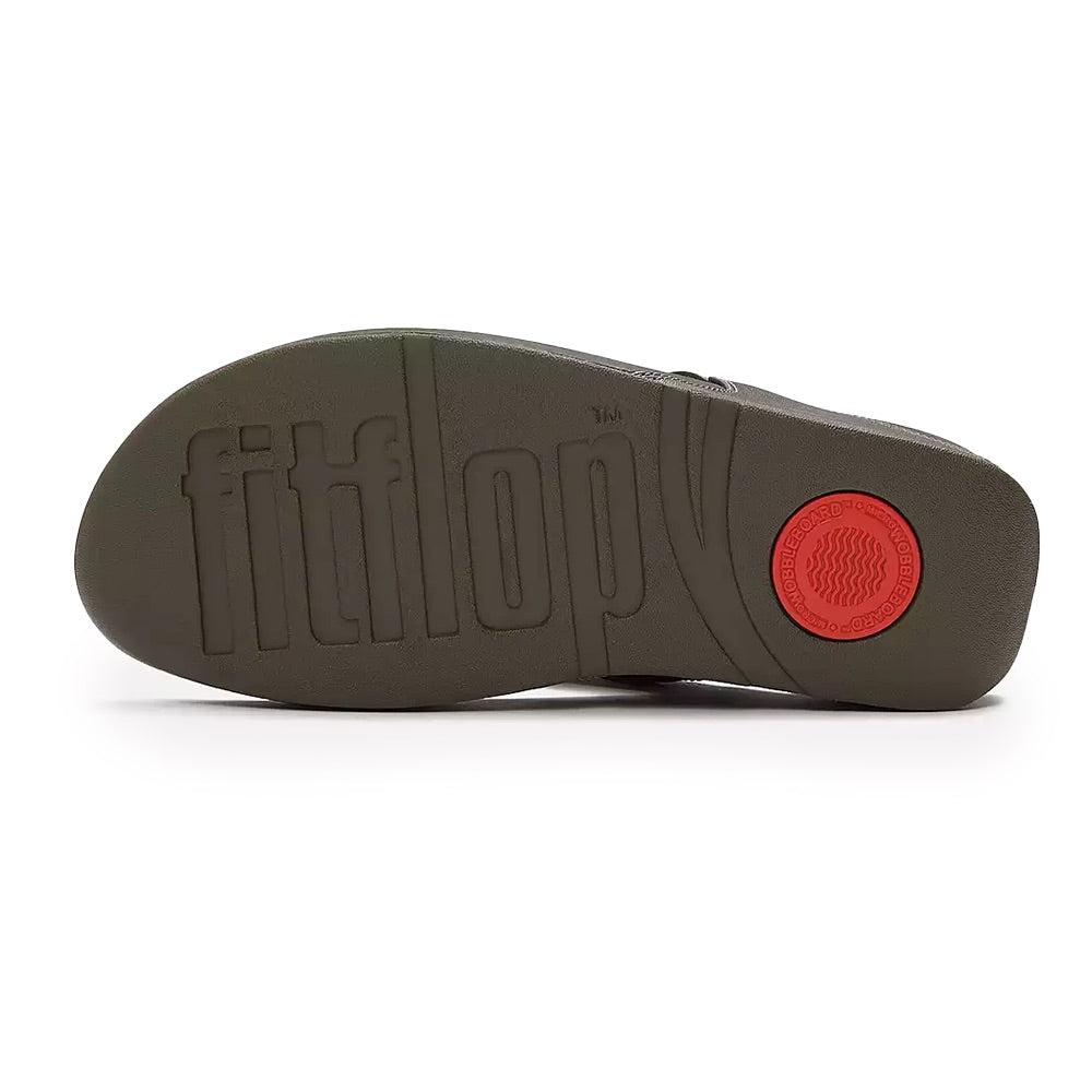 Lulu Chain Leather Toe-Post (Olive) sole