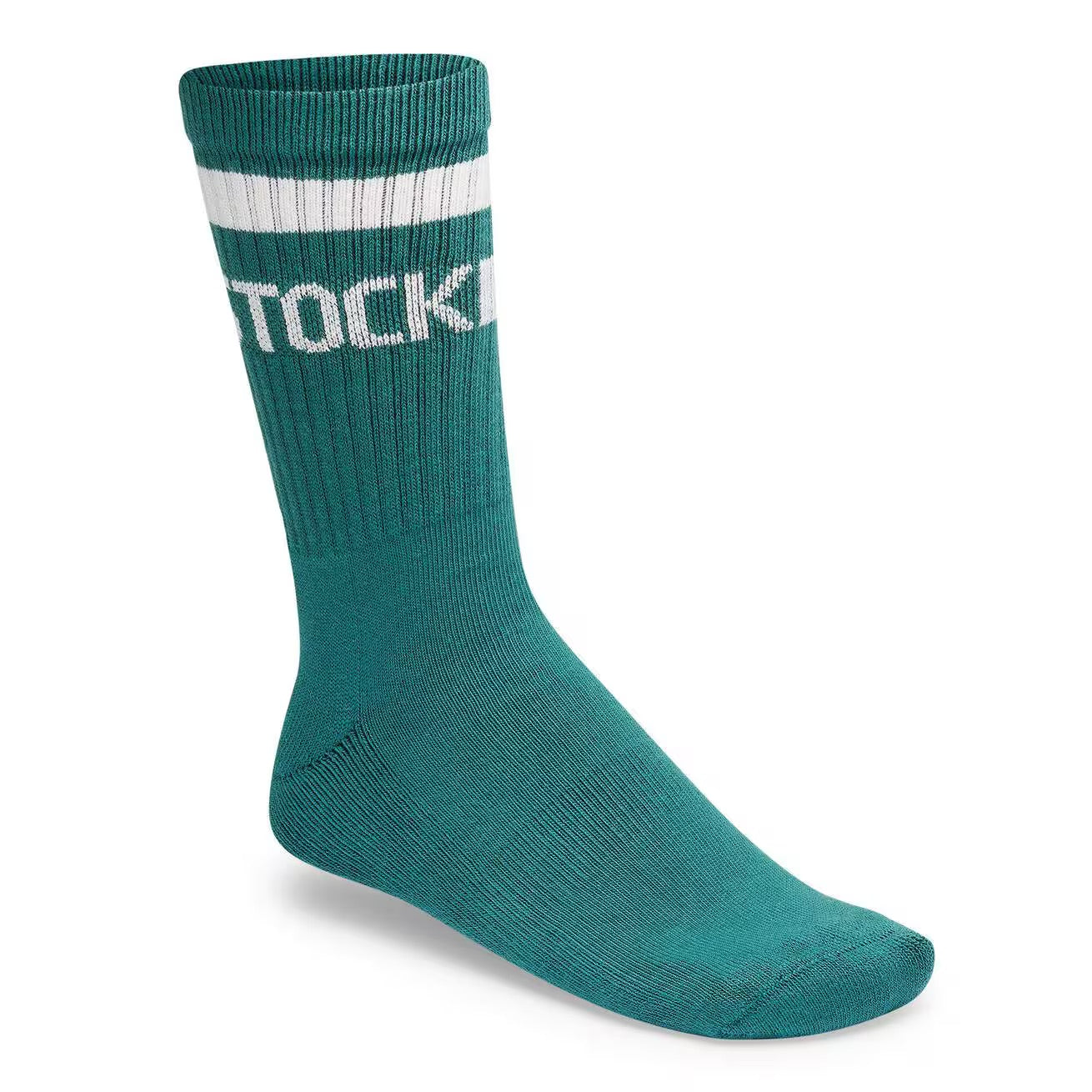 Cotton Crew Stripe Sock (Green)