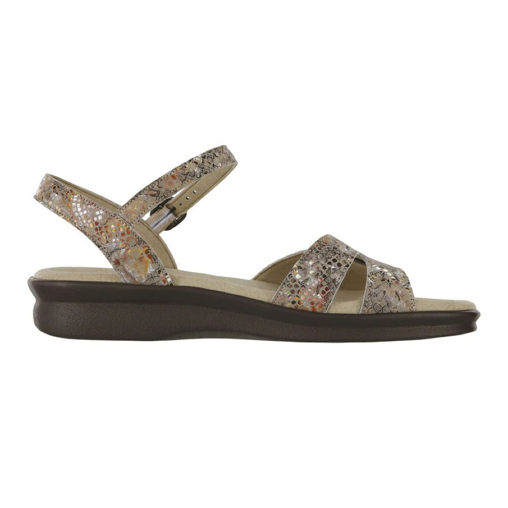 SAS Duo Quarter Strap Sandal in Multisnake Taupe