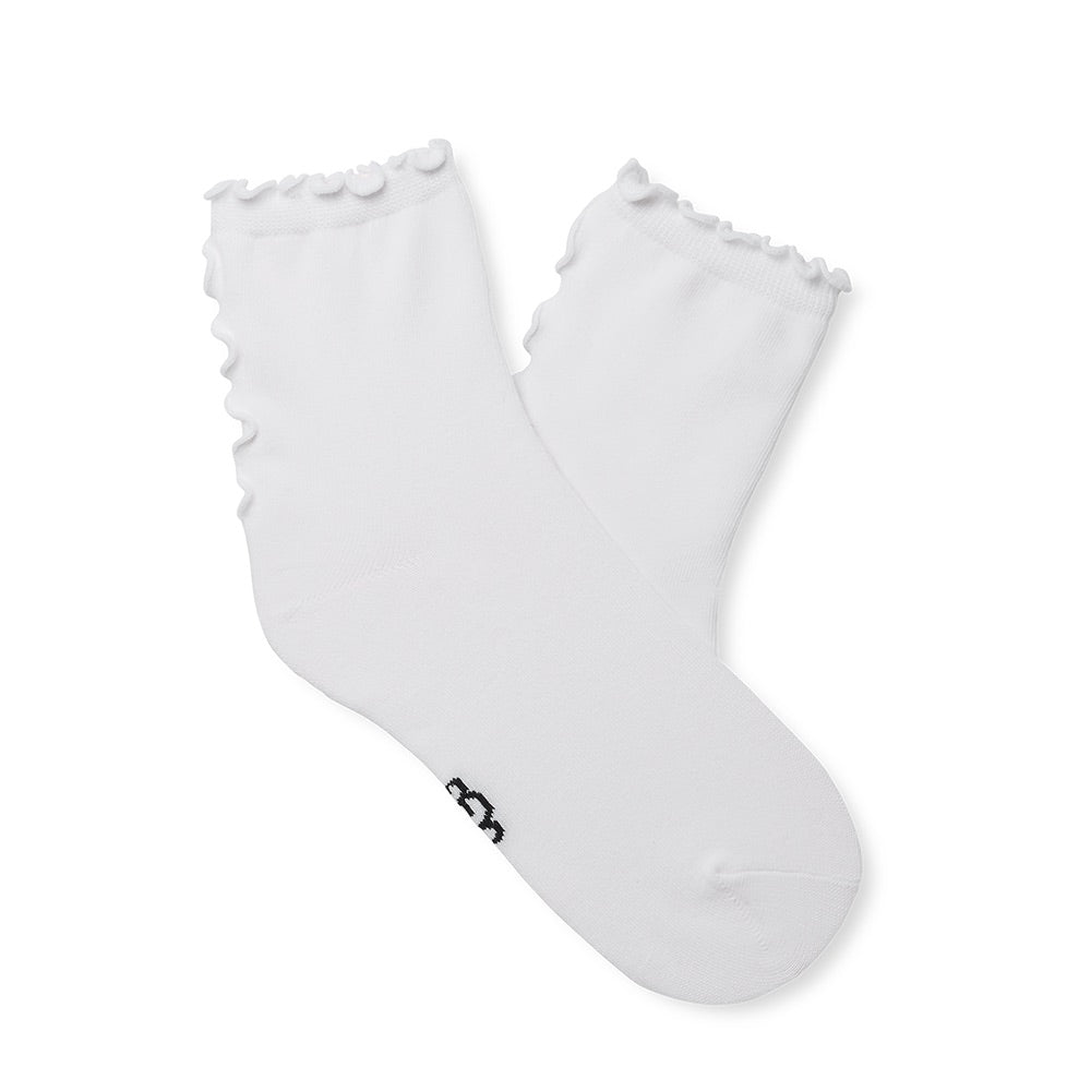 Women's Karsyn Lettuce Edge Quarter II Socks (White) 