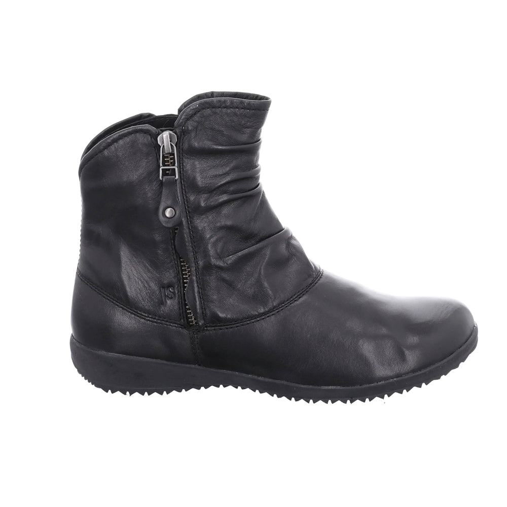JOSEF SEIBEL Naly short soft glove leather boot in black color