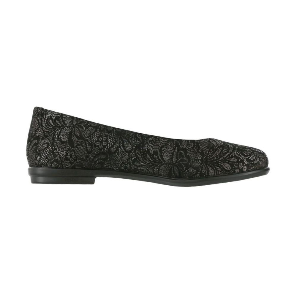 SAS Black Lace Scenic Ballet Flat